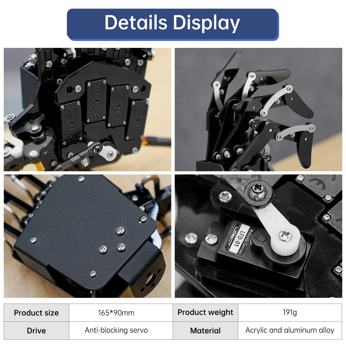 uHand: Hiwonder Robotic Hand Fingers Move Individually for Robot DIY uHand: Hiwonder Robotic Hand Fingers Move Individually for Robot DIY